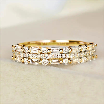 Multilayer Three-layer Fine Circle Line Ring