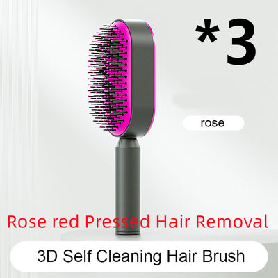 Self Cleaning Hair Brush For Women One-key Cleaning