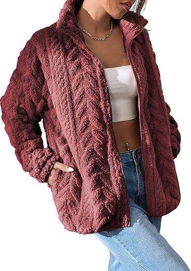 Casual Zipper Cardigan Stand Collar, Polar Fleece Jacket