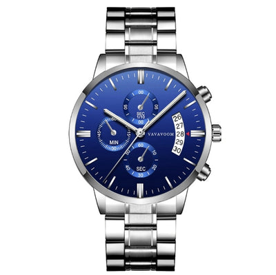 Stainless Steel Waterproof Quartz Watch with Business Leisure Calendar