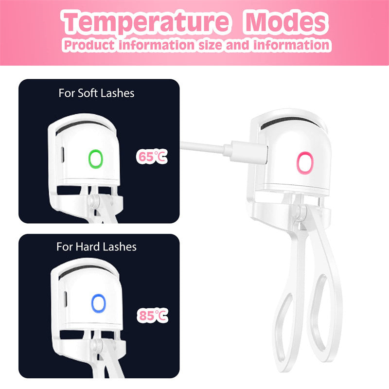 Heated Eyelash Curler, Electric Temperature Control Mini Eyelash Curler