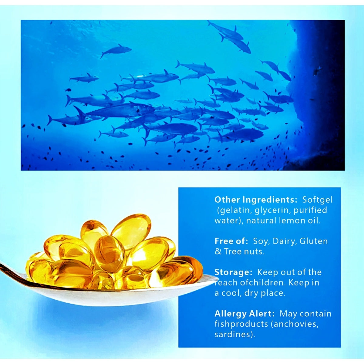 Abronikey Triple Strength  Omega-3 Fish Oil Supplements 4200mg Per Serving