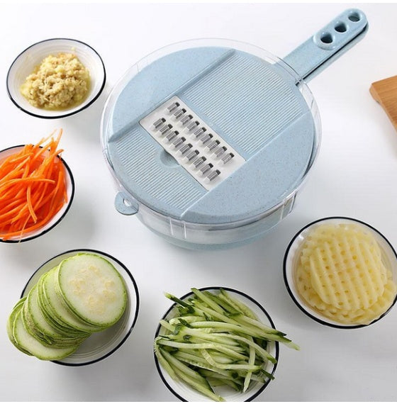 8-in-1 Mandoline Slicer, Vegetable Slicer, Potato Peeler, Carrot/Onion Grater with Strainer, Vegetable Cutter Kitchen Accessory