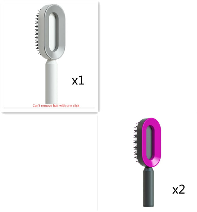 Self Cleaning Hair Brush For Women One-key Cleaning