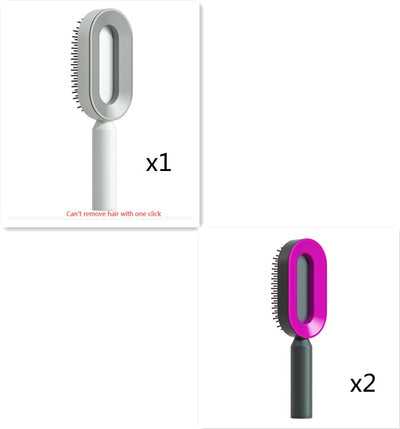 Self Cleaning Hair Brush For Women One-key Cleaning