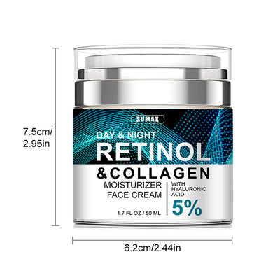 Advanced Retinol Collagen Cream for Face, Hyaluronic Acid Anti-Aging Cream, Anti Wrinkle