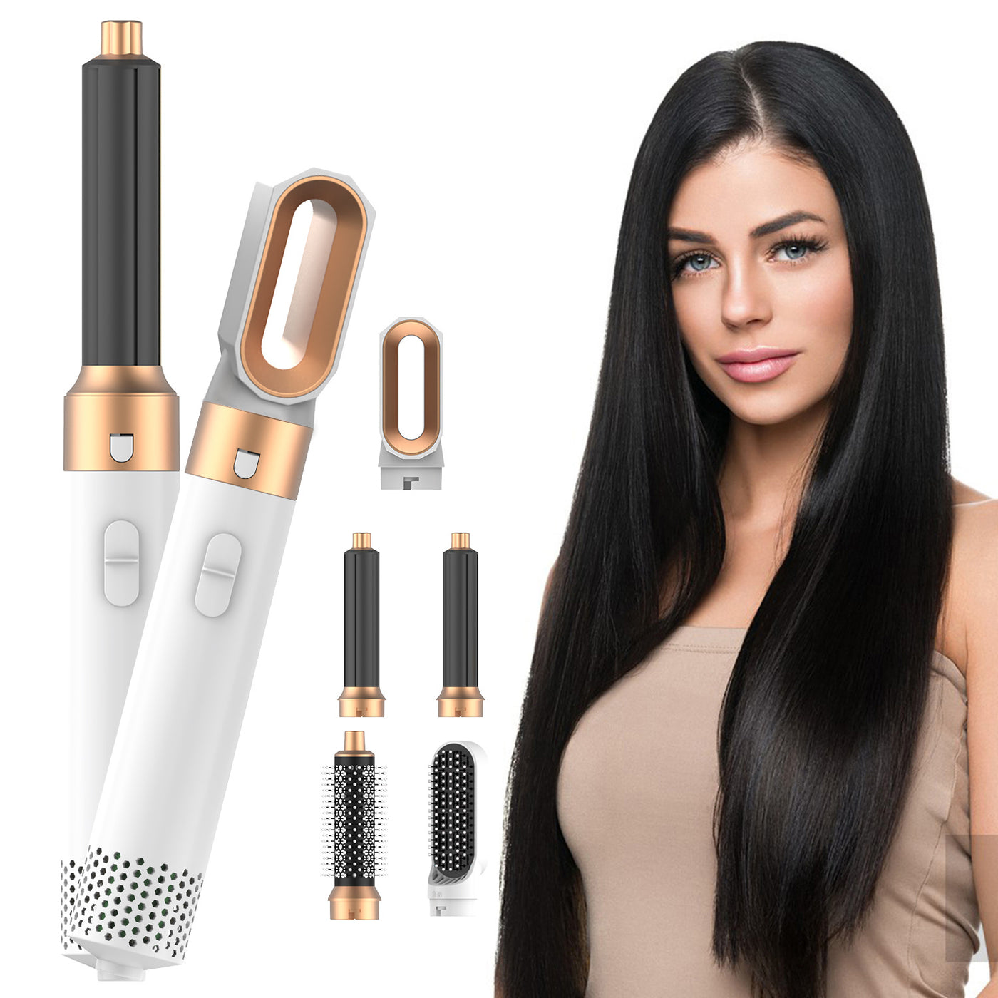 Hair Dryer Brush, 5 In 1 Blow Dryer Brush for Drying Straightening Curling Volumizing Multi Hair Style