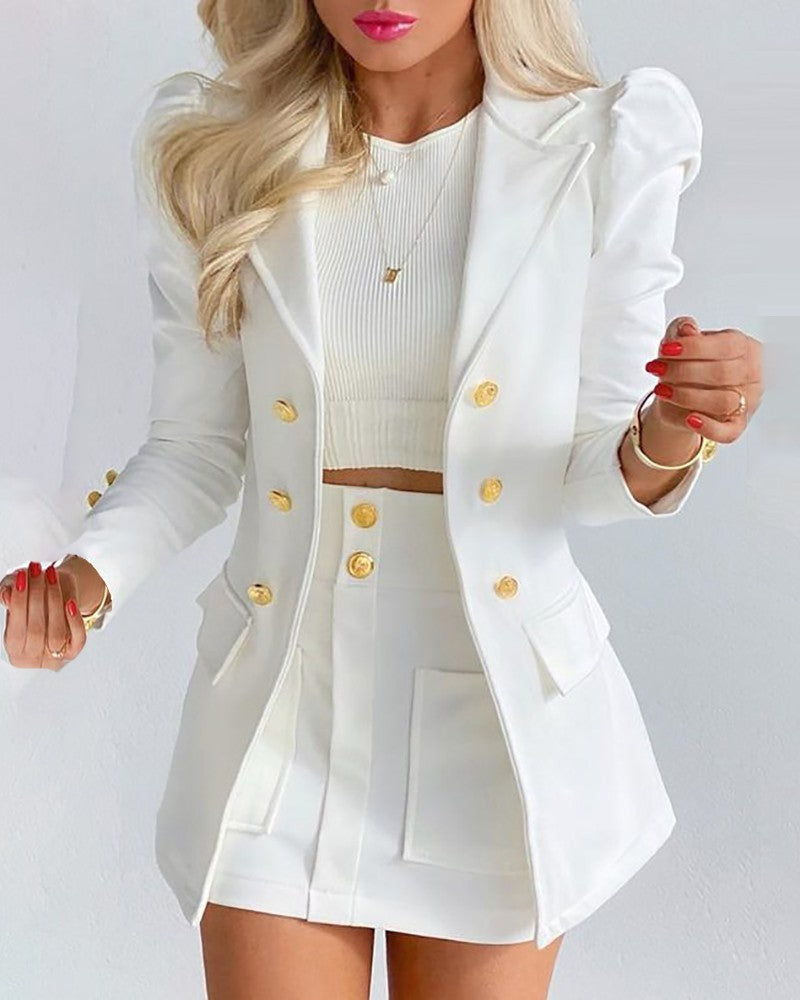 Women's Fashion Solid Color Casual Suit