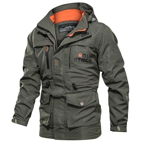 Cross-border Jacket Men's Mid-length Casual Outdoor Hooded Plus Size Jacket