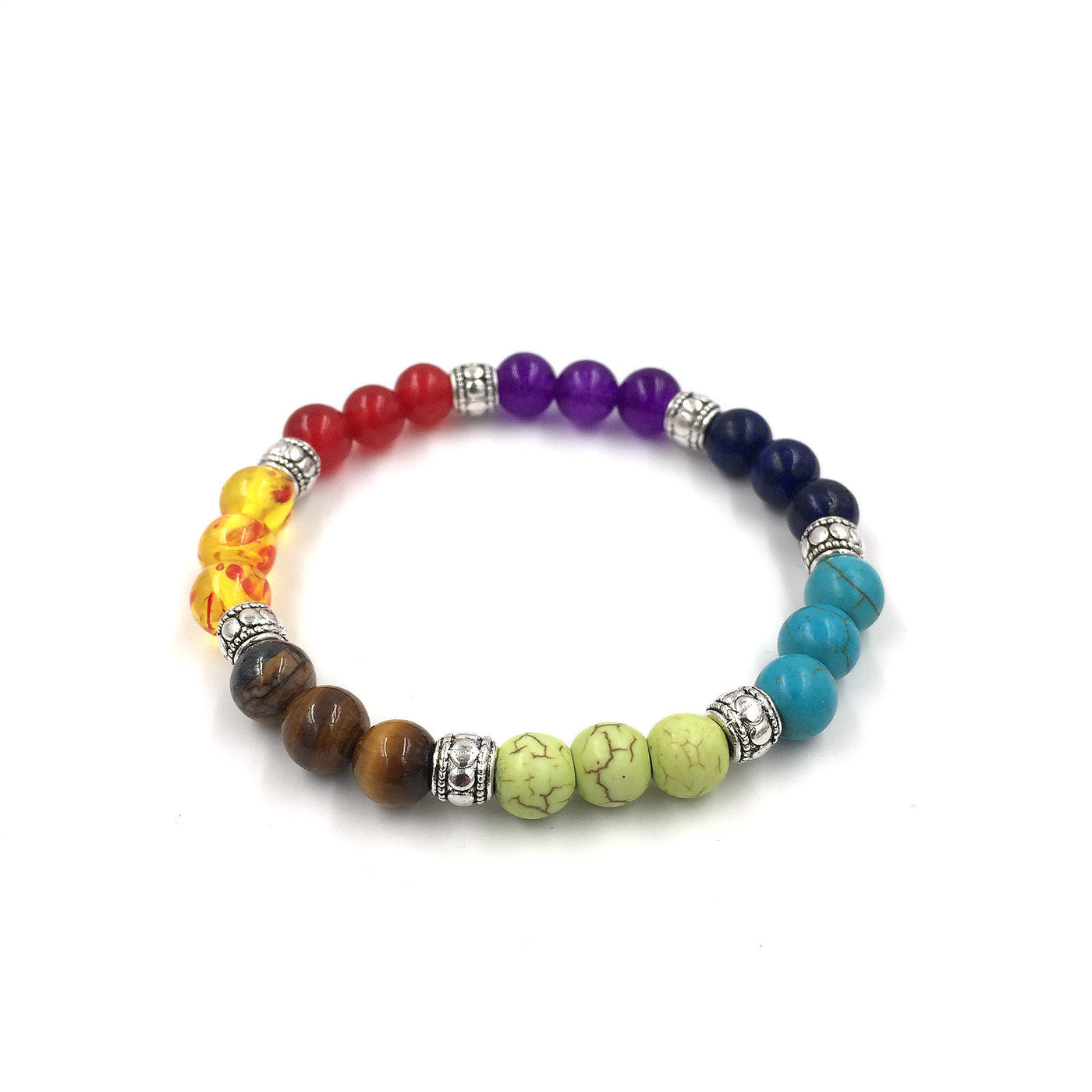 Agate Molten Rock 8mm Energy Volcanic Stone Chakra Colorful Beads Bracelet String