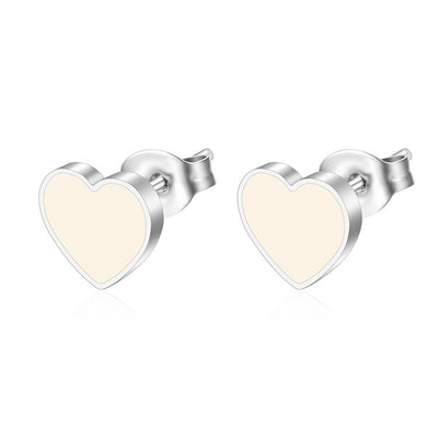 Stainless Steel Love Heart Stud Earrings