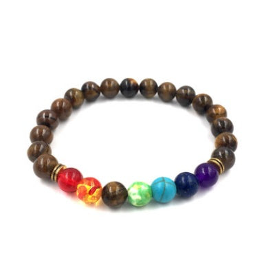 Agate Molten Rock 8mm Energy Volcanic Stone Chakra Colorful Beads Bracelet String