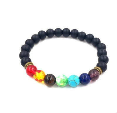 Agate Molten Rock 8mm Energy Volcanic Stone Chakra Colorful Beads Bracelet String