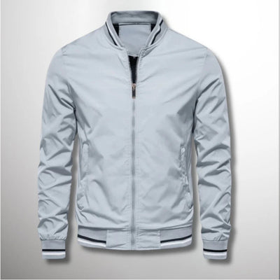 Men's Striped Zip-up Fashion Casual Jacket with Pockets