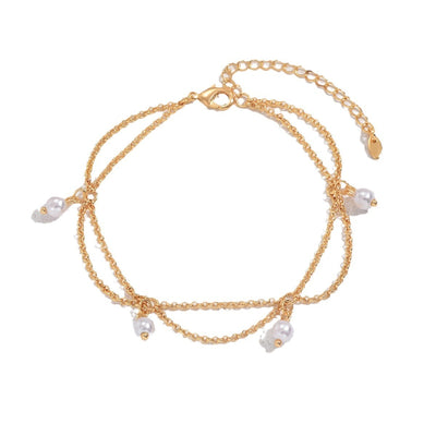 Elegant High-grade Design Hexagonal Star with Pearl Anklet