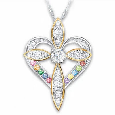 Fashion Love Heart Shaped Cross Pendant