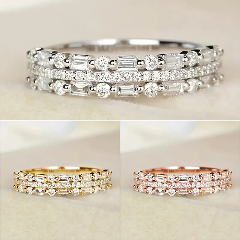 Multilayer Three-layer Fine Circle Line Ring