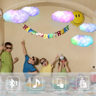 USB Cloud Light, App Control Music Synchronization, Ambient Light Lightning Simulation Clouds Room Light