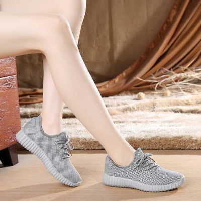 Women's Summer Mesh Shoes Flat Hollow Sneakers