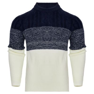 Men's Casual Color Sleeve Cable Knit Pullover