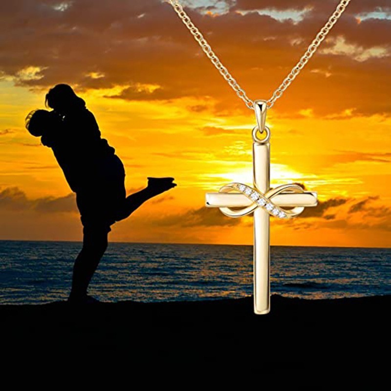 Cross with Infinity Sign Pendant Necklace