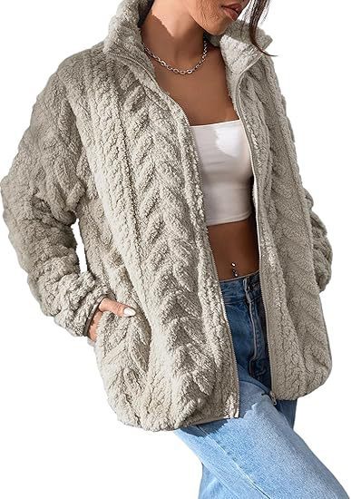 Casual Zipper Cardigan Stand Collar, Polar Fleece Jacket