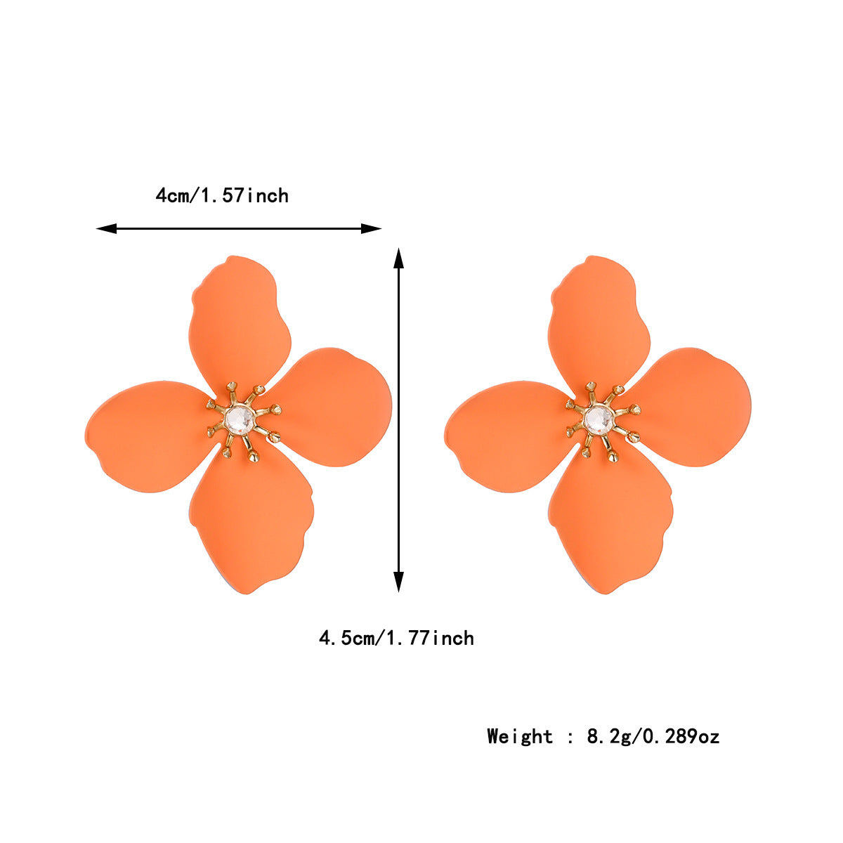 Colorful Flower Stud Earrings European and American Summer High Sense