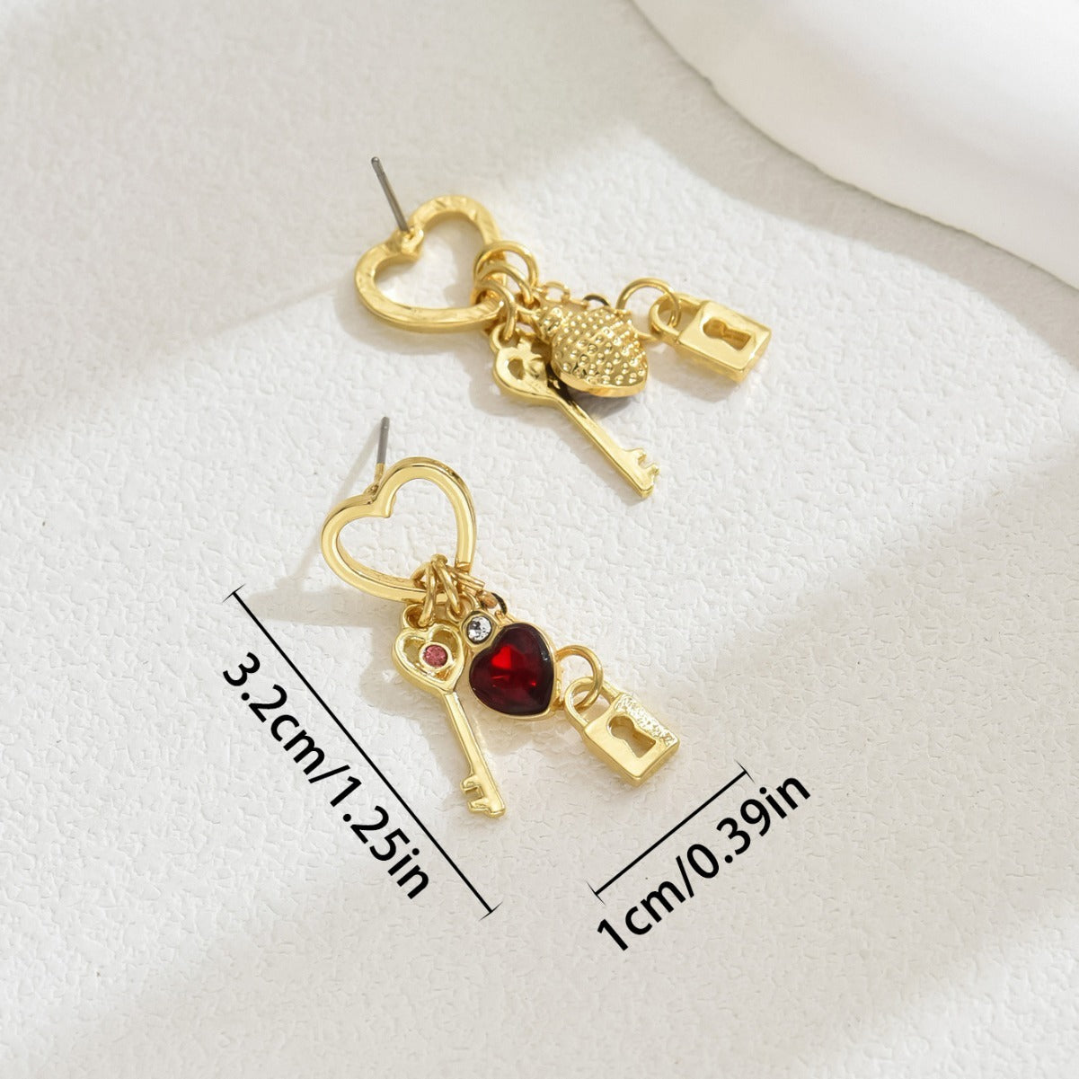 Luxury Love Earrings with Rhine Stone Lock Series Diamond Lock-shaped Earrings