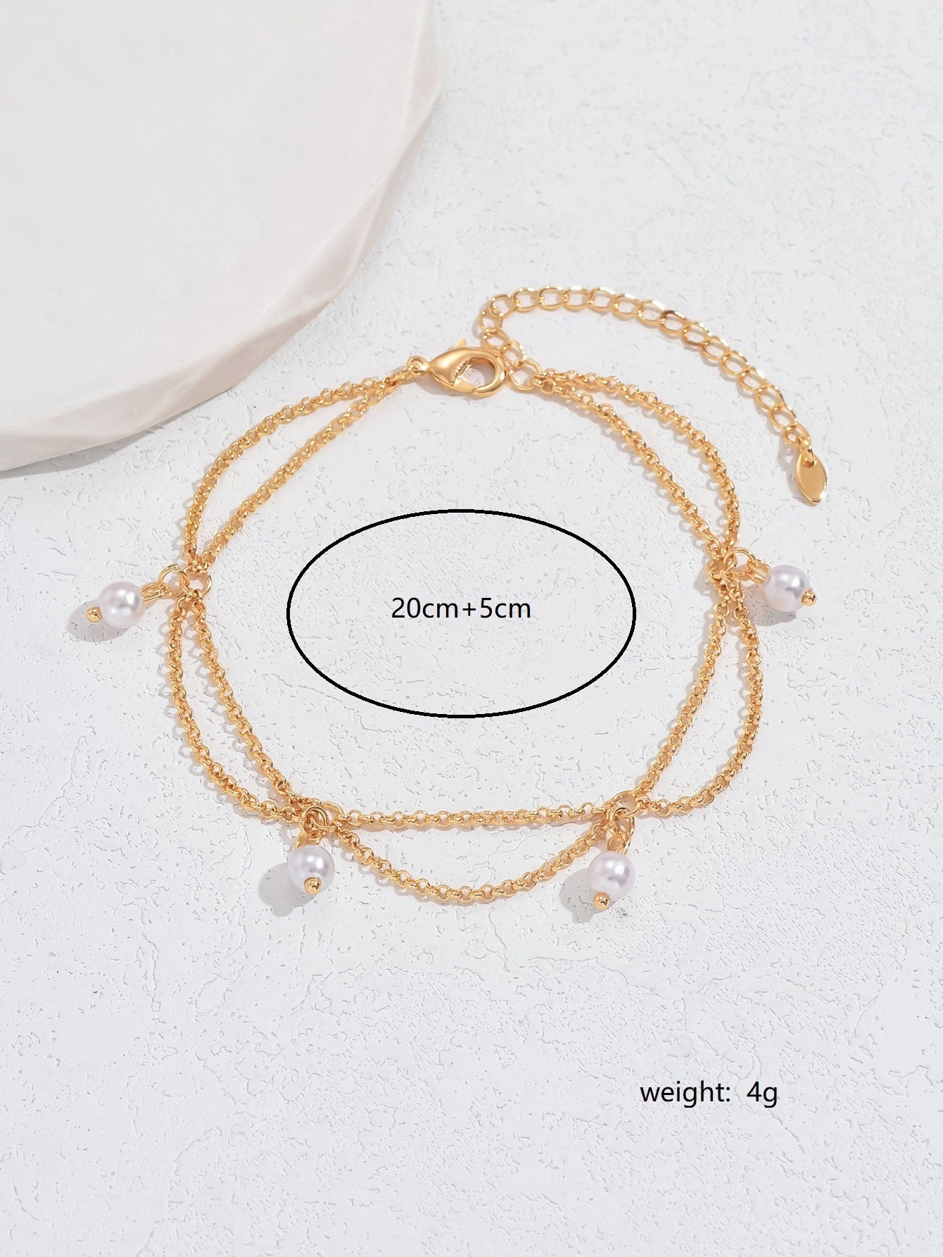 Elegant High-grade Design Hexagonal Star with Pearl Anklet