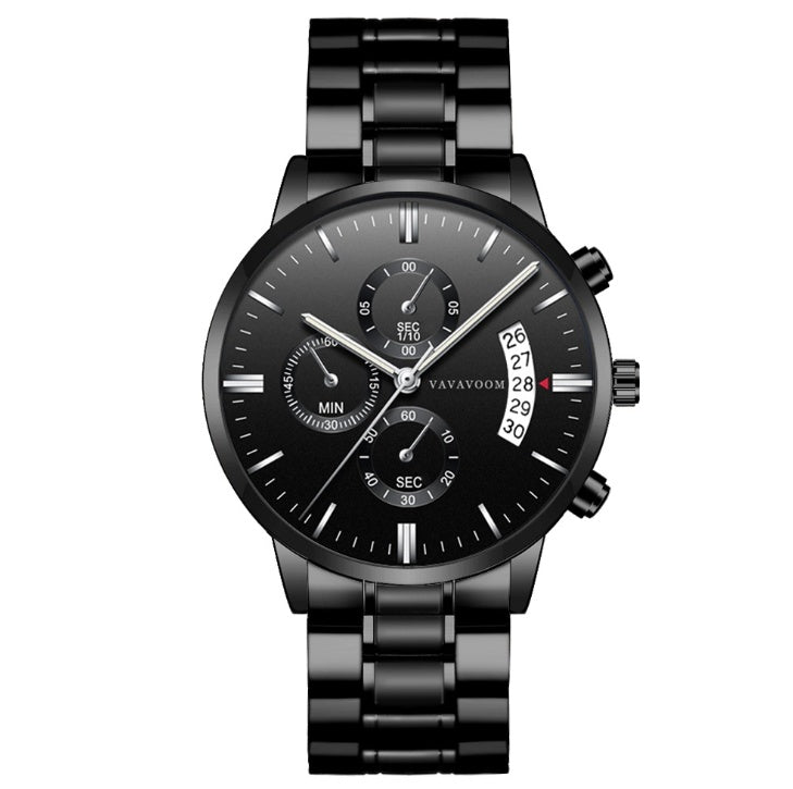 Stainless Steel Waterproof Quartz Watch with Business Leisure Calendar