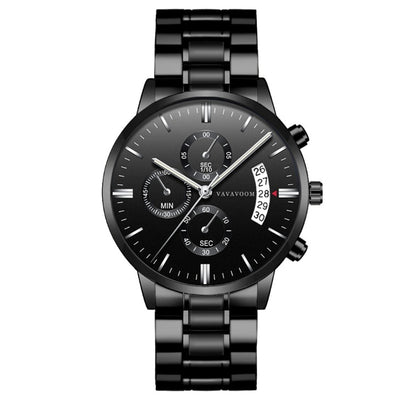 Stainless Steel Waterproof Quartz Watch with Business Leisure Calendar