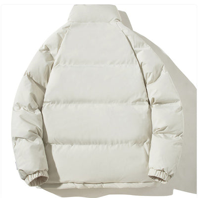 Stand-up Collar Winter Warm Plush Thickened Jacket with Pockets