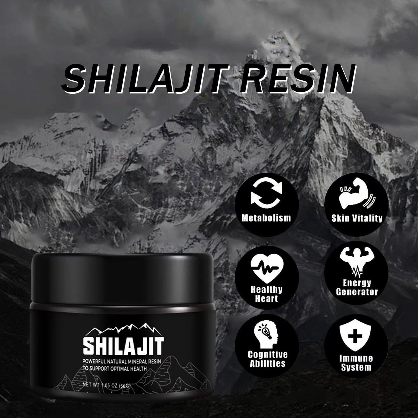 Shilajit Pure Himalayan Natural Organic Shilajit Resin, Supplement For Men and Women