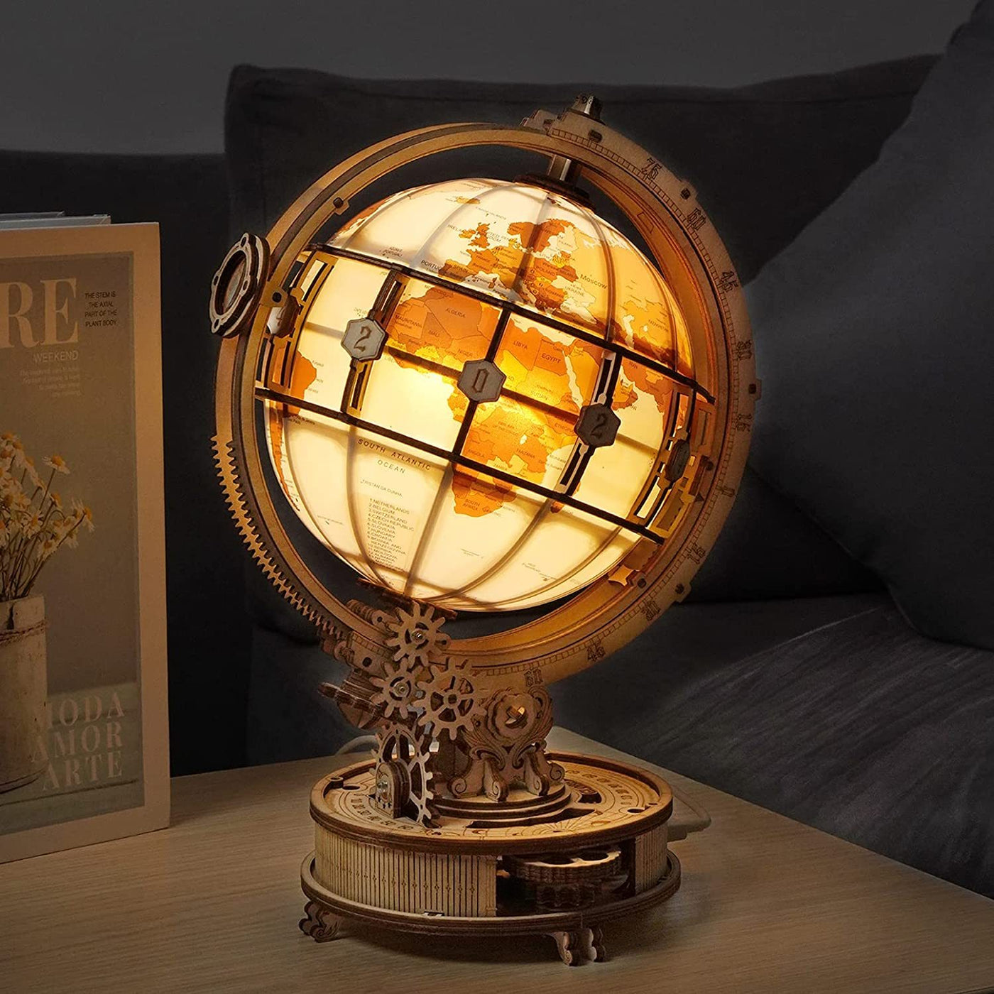 Luminous 3D Globe 180PCS Wooden Model