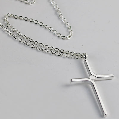 Cross Pendant Simple Necklace Titanium Steel Plating