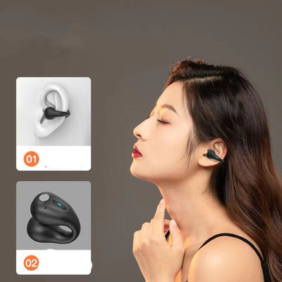 Bone Conduction Headphones, Bluetooth 5.3 Touch Wireless Earphone In-Ear Bass HIFI Sports Headset