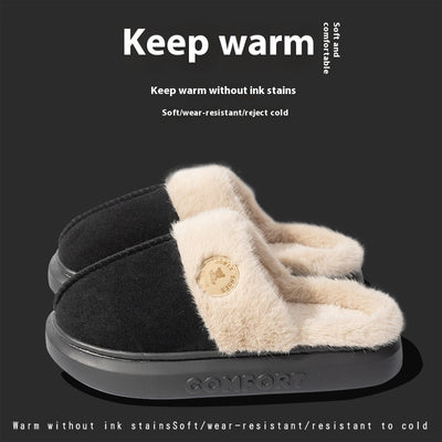 New Plush Thick-soled Fleece Slippers