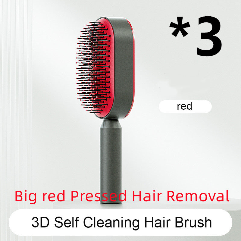 Self Cleaning Hair Brush For Women One-key Cleaning