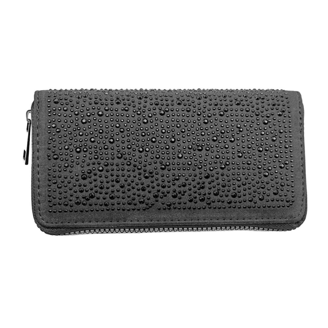 Hot Diamond Single Pull Square Purse Black