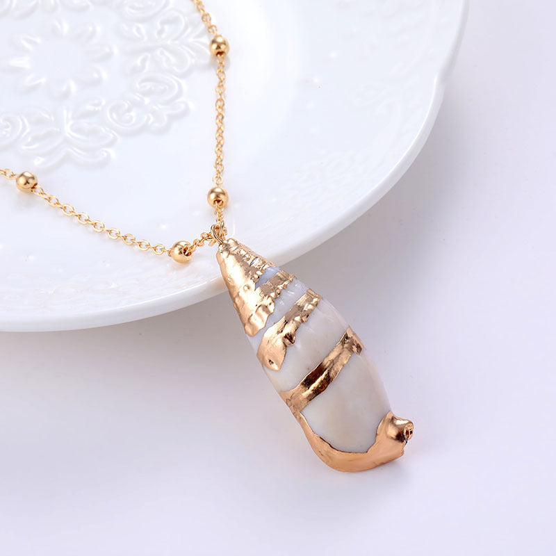 Beach Shell Gold-plated Pendant Conch Necklace