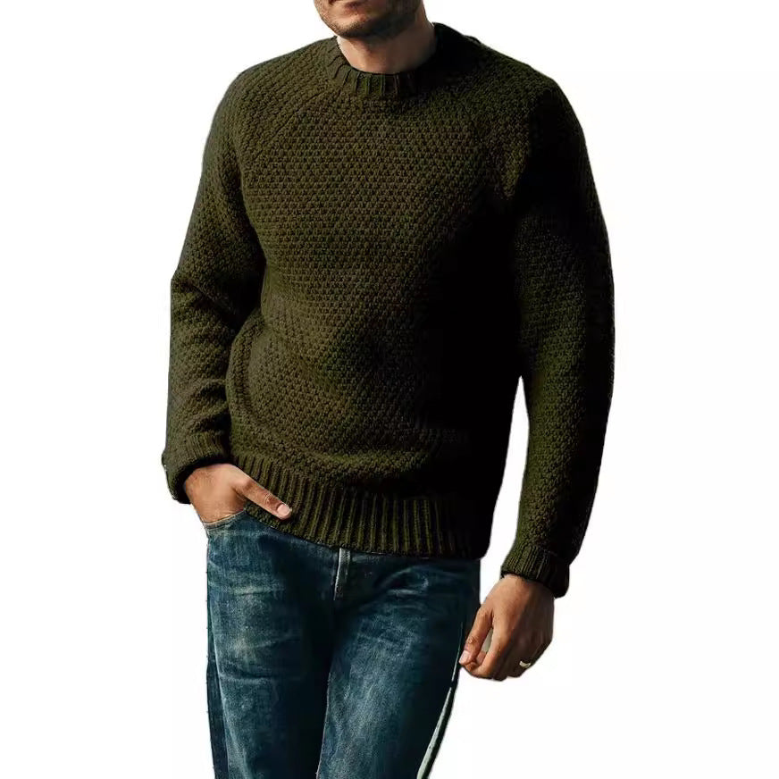 Men's Round Neck Knitted Casual Sweater