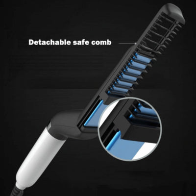 Electric Hair Straightener Brush, Detangling, Multifunctional Beard and Hair Curling Curler