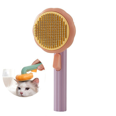 New Pet Cat Brush, Hand-held Steel Wire, Self-cleaning Comb Looper for Hair Removal