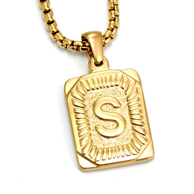 Men's Pendant Gold-plated 18K Titanium Steel Letter Necklace