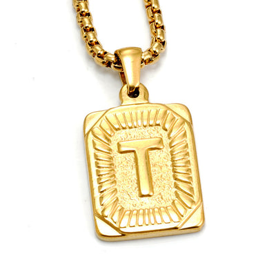 Men's Pendant Gold-plated 18K Titanium Steel Letter Necklace