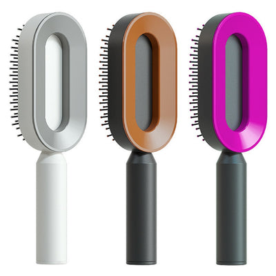 Self Cleaning Hair Brush For Women One-key Cleaning