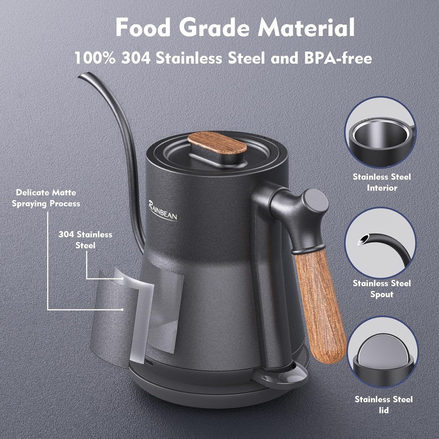 Gooseneck Electric Kettle, Pour Over Coffee, Hot Water Tea Kettle