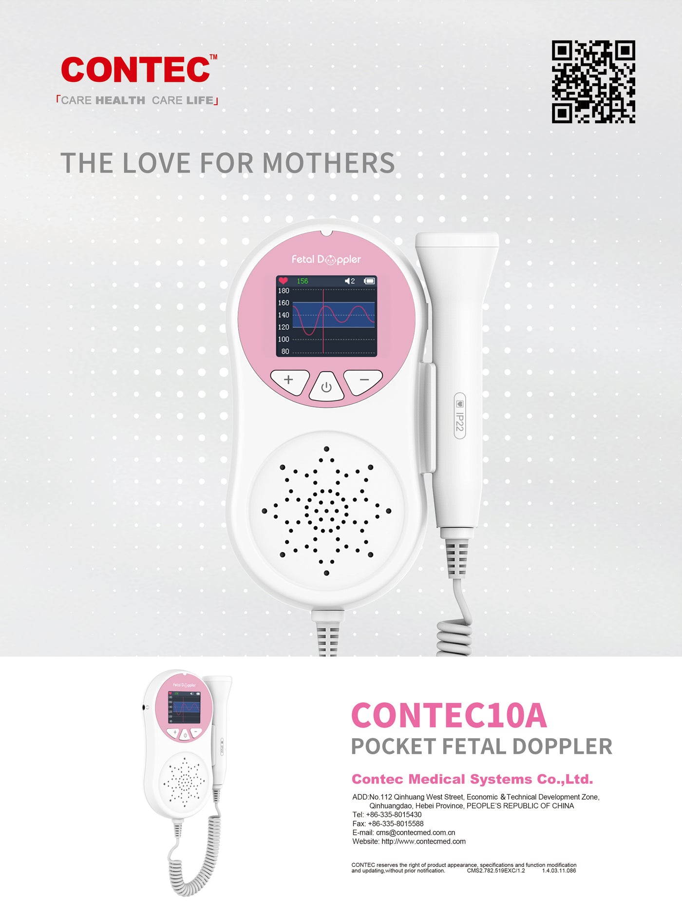 Pocket Fetal Doppler Baby Heart Rate Monitor