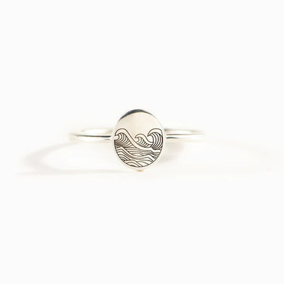 S925 Pure Silver Sea Wave Storm Ring