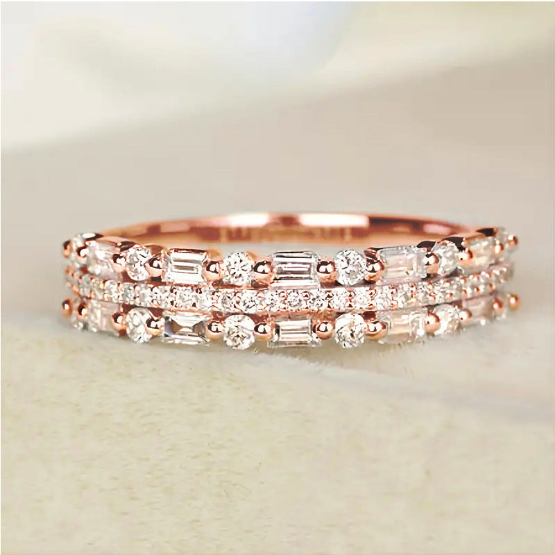 Multilayer Three-layer Fine Circle Line Ring